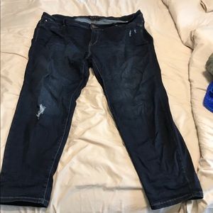 Slightly distressed jeggings